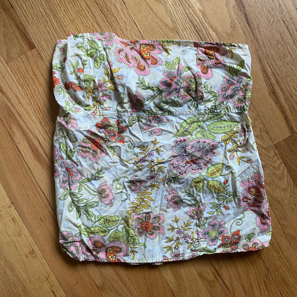 Floral Print Women's Tie Back Tube Top Y2K